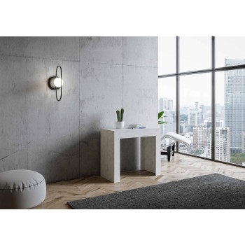 Console Emy - Console extensible 90x42/302 cm Emy Blanc Spatule