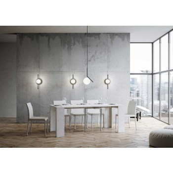Console Emy - Console extensible 90x42/302 cm Emy Blanc Spatule