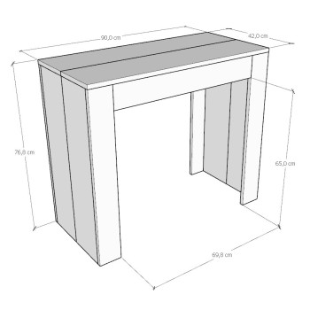 Console Emy - Console extensible 90x42/302 cm Emy Blanc Spatule