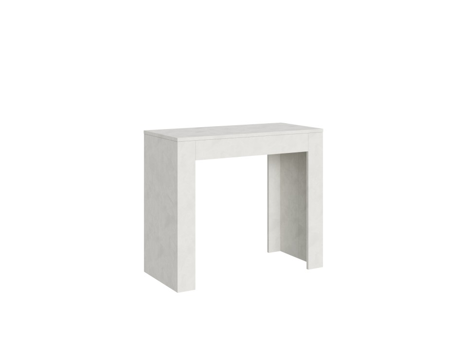 Console Emy - Console extensible 90x42/302 cm Emy Blanc Spatule
