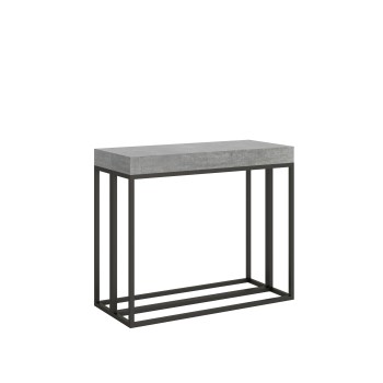 Console Epoca avec cadre anthracite - Console extensible 90x40/196 cm Epoca Small Frêne blanc avec cadre anthracite