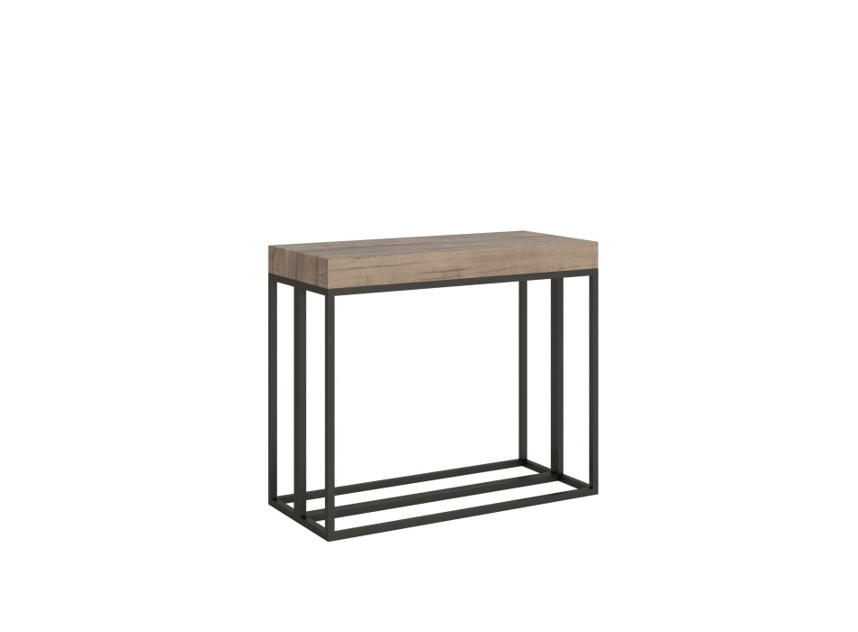Console Epoca avec structure anthracite - Console extensible 90x40/196 cm Epoca Small Chêne Naturel avec structure anthracite