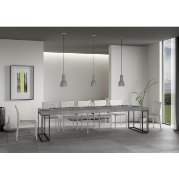 Console Epoca avec structure anthracite - Console extensible 90x40/300 cm Epoca Premium Chêne Naturel avec structure anthracite