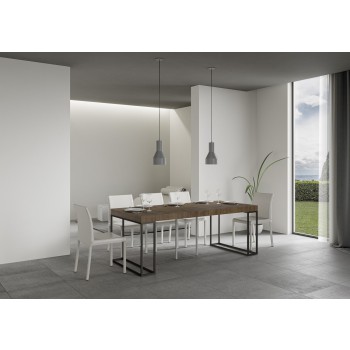 Console Epoca avec structure anthracite - Console extensible 90x40/300 cm Epoca Premium Chêne Naturel avec structure anthracite