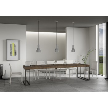 Console Epoca avec structure anthracite - Console extensible 90x40/300 cm Epoca Premium Chêne Naturel avec structure anthracite