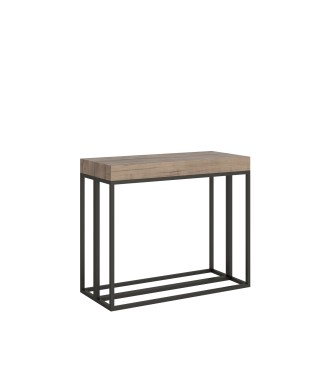Console Epoca avec structure anthracite - Console extensible 90x40/300 cm Epoca Premium Chêne Naturel avec structure anthracite