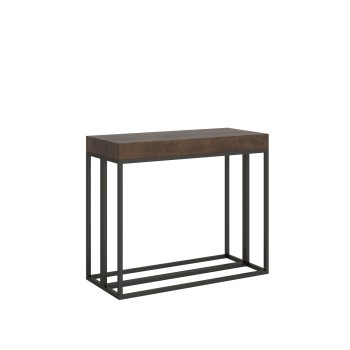 Console Epoca avec structure anthracite - Console extensible 90x40/300 cm Chêne Epoca Nature avec structure anthracite