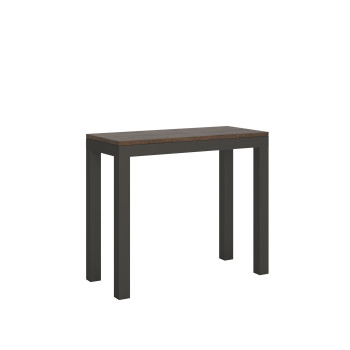 Console Everyday Evolution avec pieds et structure anthracite - Console extensible 90x40/300 cm Everyday Evolution frêne blanc avec structure et pieds anthracite