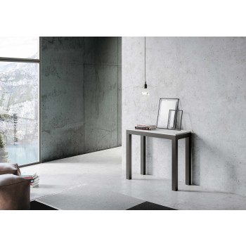 Console Everyday Evolution avec pieds et structure anthracite - Console extensible 90x40/300 cm Everyday Evolution frêne blanc avec structure et pieds anthracite