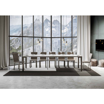 Console Everyday Evolution avec pieds et structure anthracite - Console extensible 90x40/300 cm Everyday Evolution frêne blanc avec structure et pieds anthracite