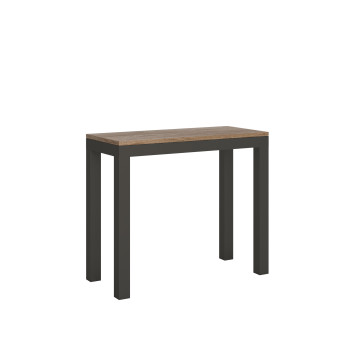 Console Everyday Evolution avec pieds et structure anthracite - Console extensible 90x40/300 cm Everyday Evolution frêne blanc avec structure et pieds anthracite