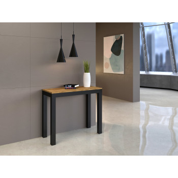 Console Everyday Evolution avec pieds et structure anthracite - Console extensible 90x40/300 cm Everyday Evolution frêne blanc avec structure et pieds anthracite