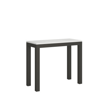 Console Everyday Evolution avec pieds et structure anthracite - Console extensible 90x40/300 cm Everyday Evolution frêne blanc avec structure et pieds anthracite