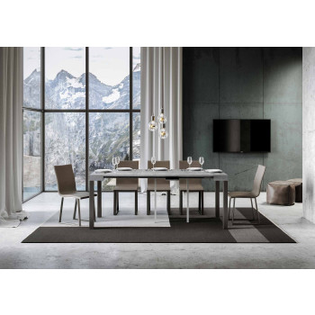 Console Everyday avec pieds anthracite - Console Everyday Small extensible 90x40/196 cm avec pieds en frêne blanc et anthracite