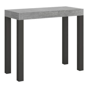Console Everyday avec pieds anthracite - Console Everyday Small extensible 90x40/196 cm avec pieds en frêne blanc et anthracite