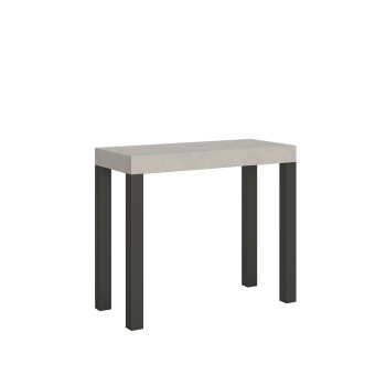 Console Everyday avec pieds anthracite - Console Everyday Small extensible 90x40/196 cm avec pieds en frêne blanc et anthracite