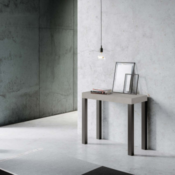 Console Everyday avec pieds anthracite - Console Everyday Small extensible 90x40/196 cm avec pieds en frêne blanc et anthracite