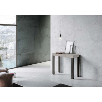 Console Everyday avec pieds anthracite - Console Everyday Small extensible 90x40/196 cm avec pieds en frêne blanc et anthracite