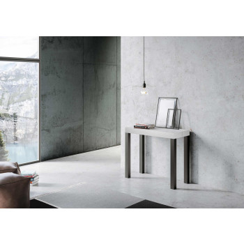 Console Everyday avec pieds anthracite - Console Everyday Small extensible 90x40/196 cm avec pieds en frêne blanc et anthracite