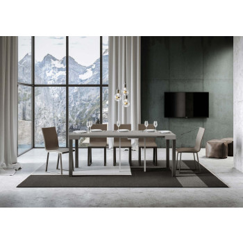 Console Everyday avec pieds anthracite - Console Everyday Small extensible 90x40/196 cm avec pieds en frêne blanc et anthracite