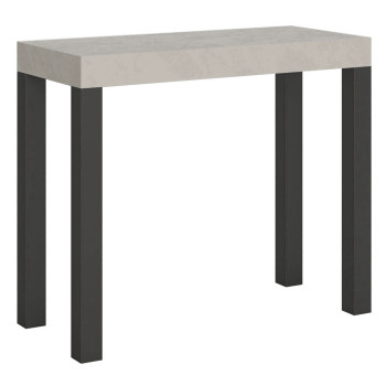 Console Everyday avec pieds anthracite - Console Everyday Small extensible 90x40/196 cm avec pieds en frêne blanc et anthracite