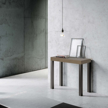 Console Everyday avec pieds anthracite - Console Everyday Small extensible 90x40/196 cm avec pieds en frêne blanc et anthracite