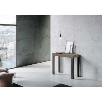Console Everyday avec pieds anthracite - Console Everyday Small extensible 90x40/196 cm avec pieds en frêne blanc et anthracite