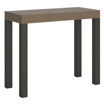 Console Everyday avec pieds anthracite - Console Everyday Small extensible 90x40/196 cm avec pieds en frêne blanc et anthracite