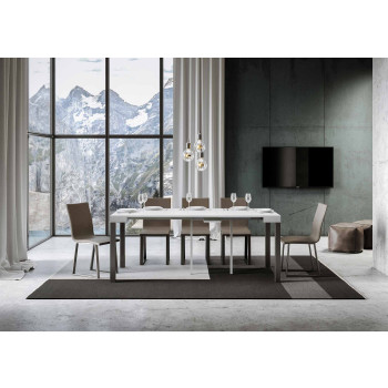 Console Everyday avec pieds anthracite - Console Everyday Small extensible 90x40/196 cm avec pieds en frêne blanc et anthracite