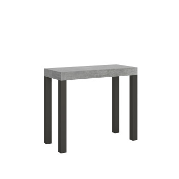 Console Everyday avec pieds anthracite - Console Everyday Small extensible 90x40/196 cm avec pieds en frêne blanc et anthracite