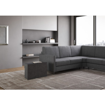 Console Evolve avec banc inférieur - Console extensible 90x42/302 cm Evolve frêne blanc avec rallonges internes et banc inférieur