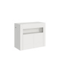 Console extensible 90x42/302 cm Evolve Frêne Blanc avec banc inférieur