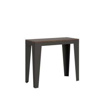 Console Flame Evolution avec pieds et structure anthracite - Console extensible Flame Evolution 90x40/300 cm avec finition frêne blanc et pieds et structure anthracite