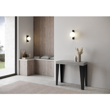 Console Flame avec pieds anthracite - Flame Small console extensible 90x40/196 cm avec pieds en frêne blanc et anthracite