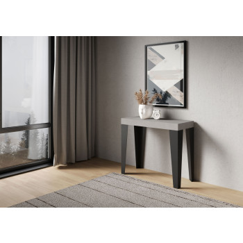 Console Flame avec pieds anthracite - Flame Small console extensible 90x40/196 cm avec pieds en frêne blanc et anthracite