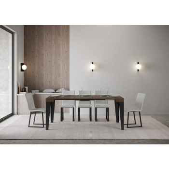 Console Flame pieds anthracite - 90x40/300 cm Console Flame extensible pieds frêne blanc et anthracite