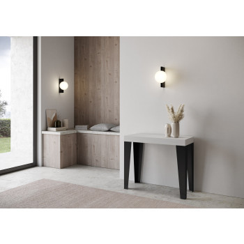 Console Flame pieds anthracite - 90x40/300 cm Console Flame extensible pieds frêne blanc et anthracite