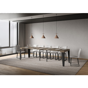 Console Flame pieds anthracite - 90x40/300 cm Console Flame extensible pieds frêne blanc et anthracite