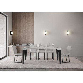 Console Flame pieds anthracite - 90x40/300 cm Console Flame extensible pieds frêne blanc et anthracite