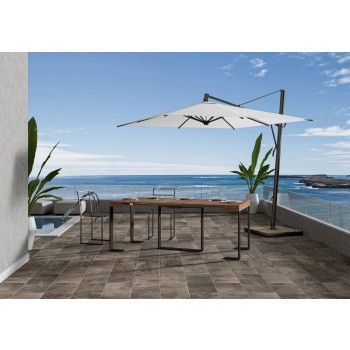 Console Futura avec structure anthracite - Console extensible 90x40/190 cm Futura Small en sapin teinté avec structure anthracite