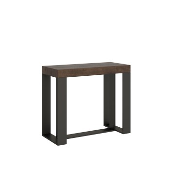 Console Futura avec structure anthracite - Console extensible 90x40/196 cm Futura Small Premium Chêne Naturel avec structure anthracite