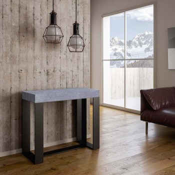 Console Futura avec structure anthracite - Console extensible 90x40/300 cm Futura Premium Chêne Naturel avec structure anthracite