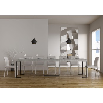 Console Futura avec structure anthracite - Console extensible 90x40/300 cm Futura Premium Chêne Naturel avec structure anthracite