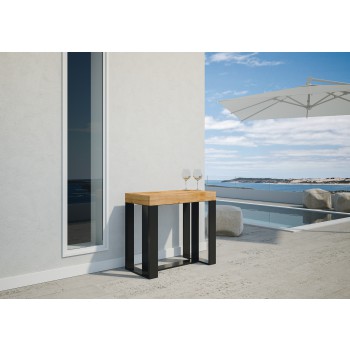 Console Futura avec structure anthracite - Console extensible 90x40/300 cm Futura Premium Chêne Naturel avec structure anthracite