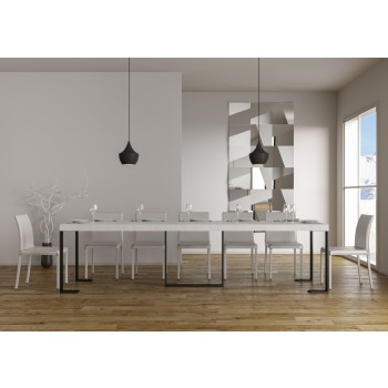 Console Futura avec structure anthracite - Console extensible 90x40/300 cm Futura Premium Chêne Naturel avec structure anthracite