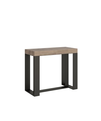 Console Futura avec structure anthracite - Console extensible 90x40/300 cm Futura Premium Chêne Naturel avec structure anthracite