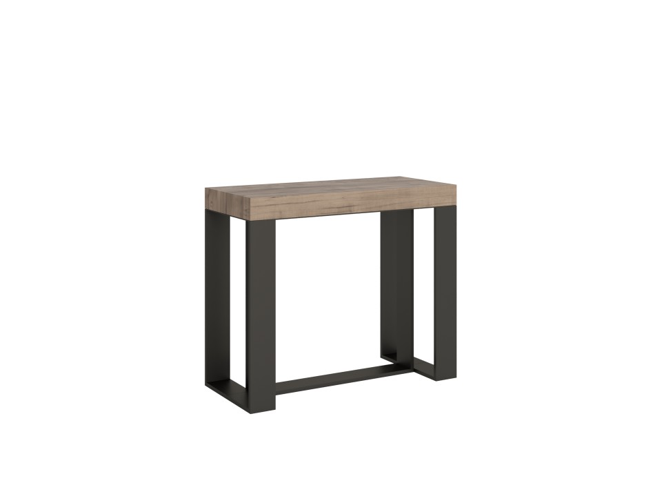 Console Futura avec structure anthracite - Console extensible 90x40/300 cm Futura Premium Chêne Naturel avec structure anthracite