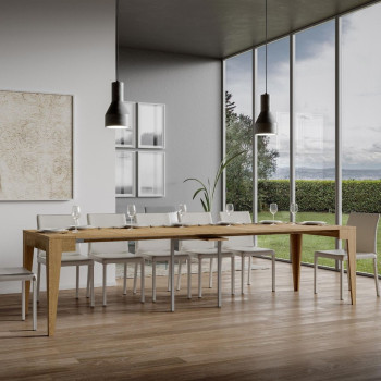 Console Isotta - Console extensible 90x42/302 cm Isotta Frêne blanc