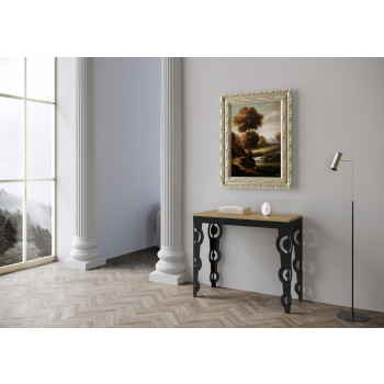 Console extensible Karamay Evolution 90x40/196 cm avec pieds et cadre anthracite - Karamay Small Console extensible Evolution 90x40/196 cm avec pieds et cadre anthracite
