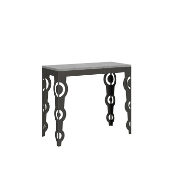 Console extensible Karamay Evolution 90x40/196 cm avec pieds et cadre anthracite - Karamay Small Console extensible Evolution 90x40/196 cm avec pieds et cadre anthracite